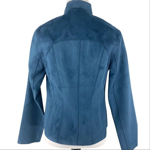 Yansi Fugel Women's NWT Blue Full Zip MOTO Designer Jacket S/C34.25 - Picture 8 of 15